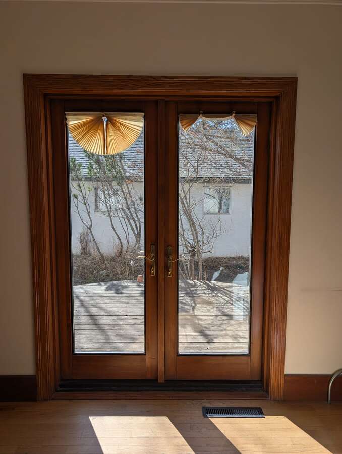 French doors to west deck