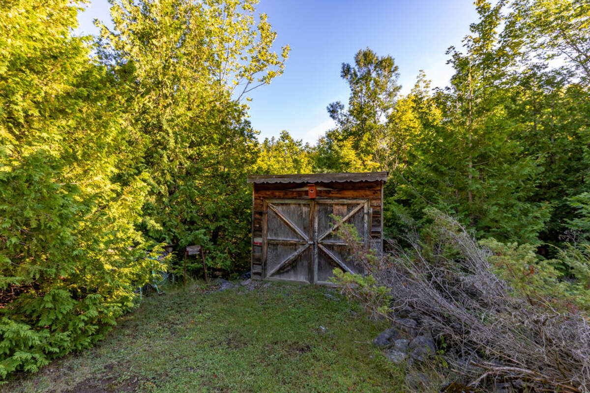 13 Cedar, backyard shed. Yard equipment storage.
