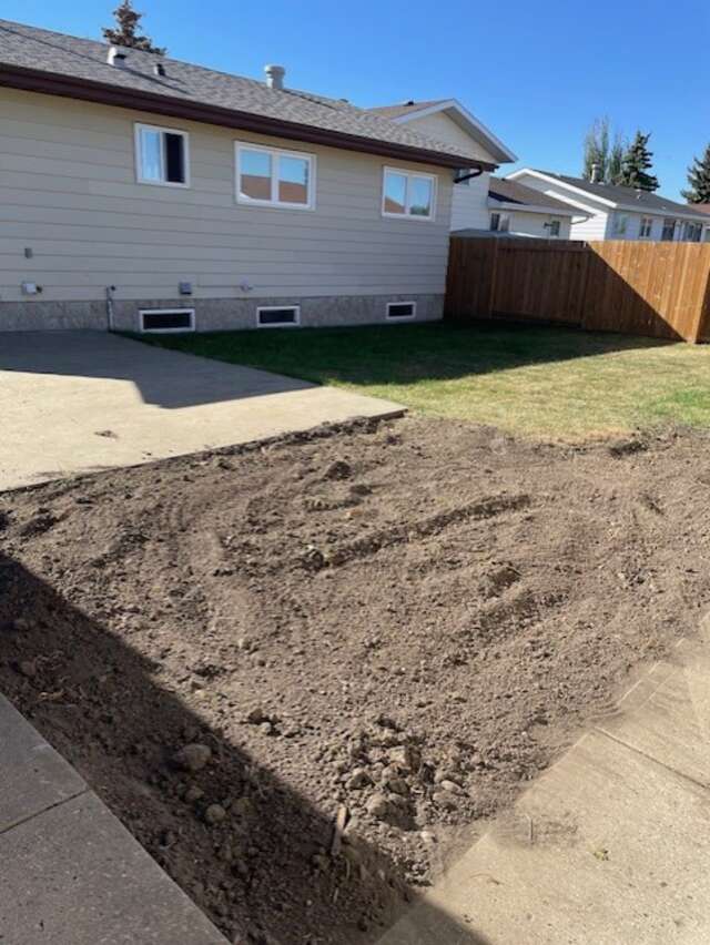 back yard with garden area