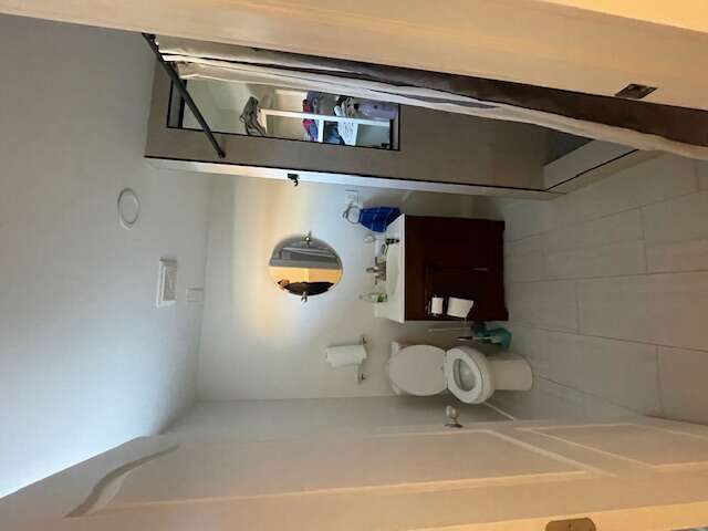 basement bath with heated floor