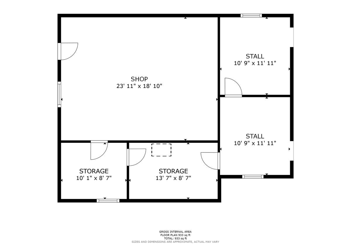 Floor Plan shop/stalls - all measurements are approx to be verified by buyer.