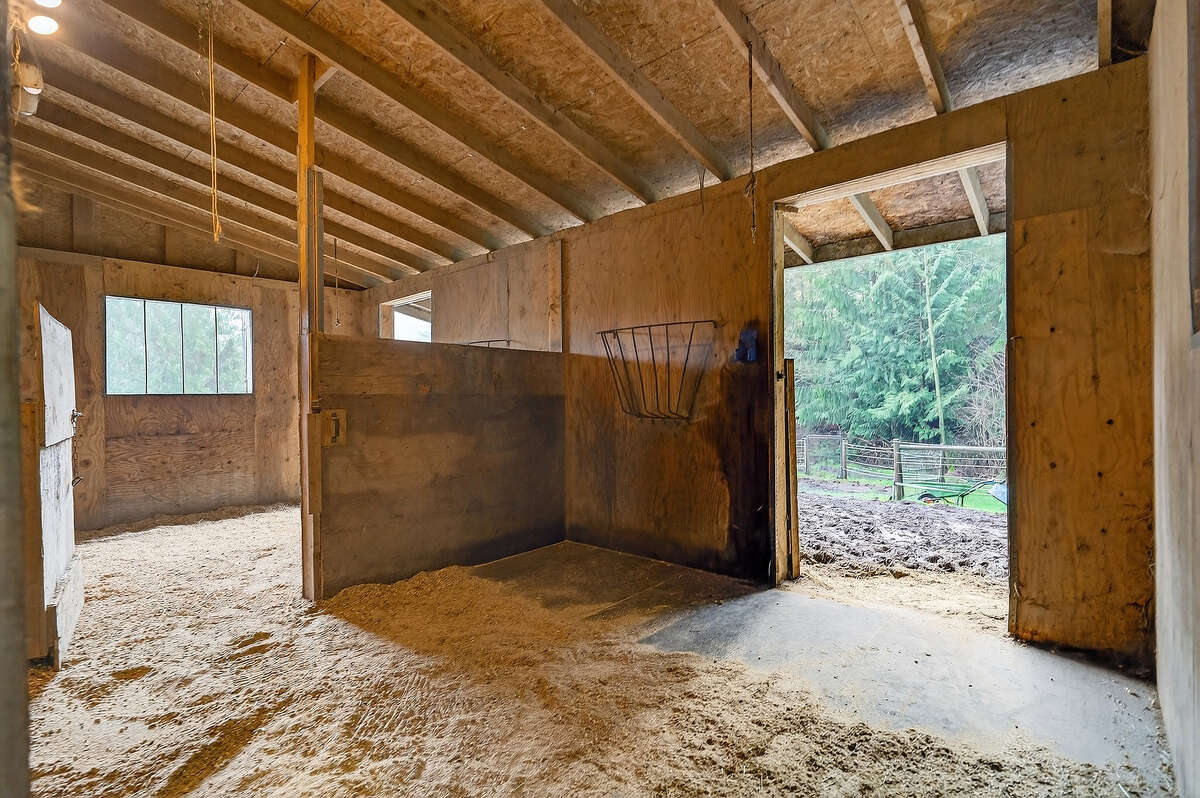 Two 12'X12' box stalls each with separate doors leading to paddock.