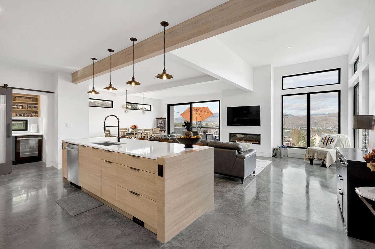 Open concept kitchen and living room