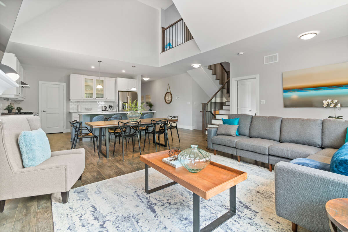 High ceilings with view down from 2nd floor
