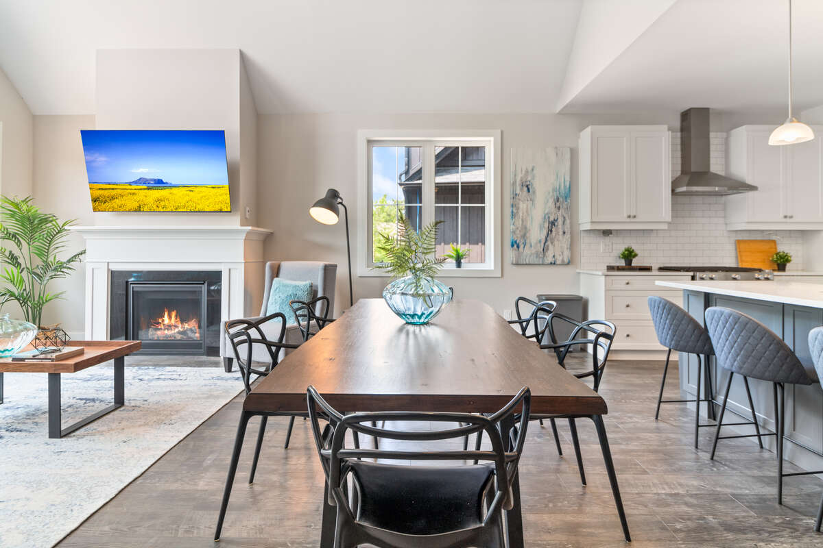 Gas fireplace in family room