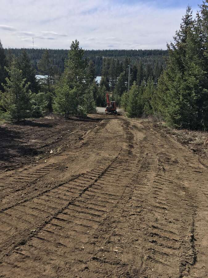 during construction of steep driveway