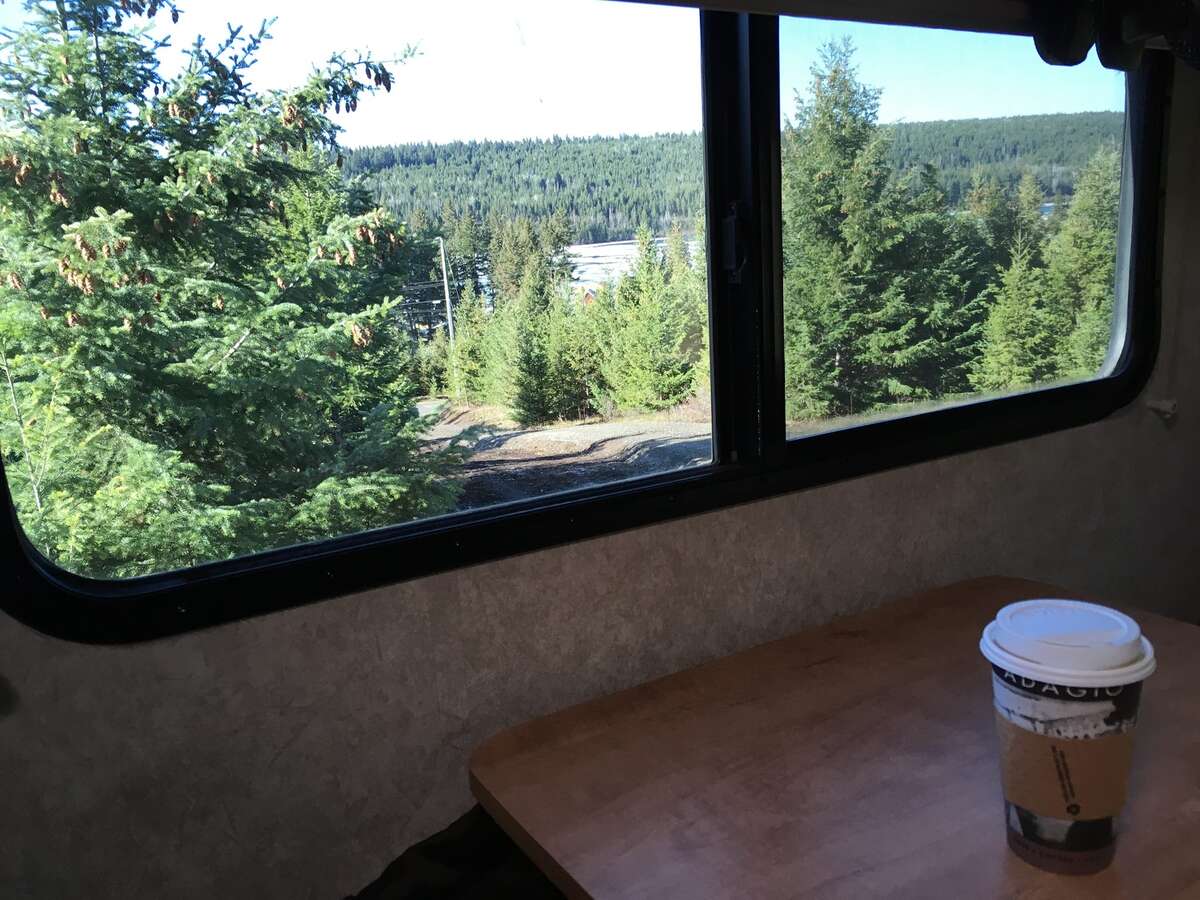 View from camper at top of driveway