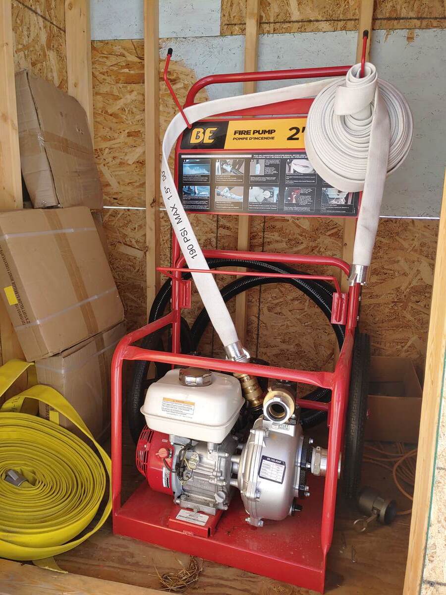 fire pump next to pond