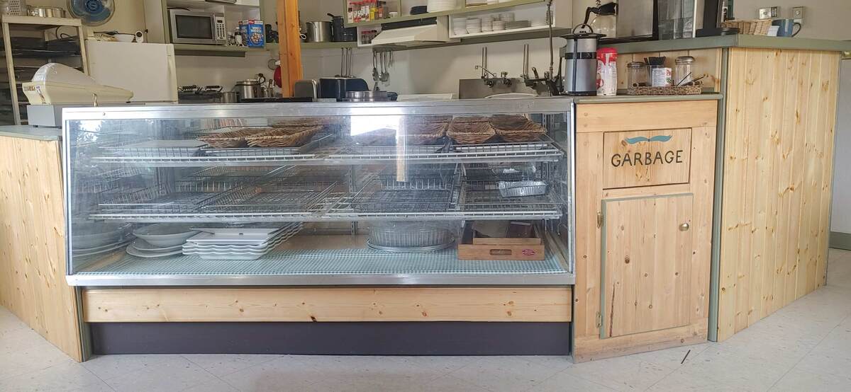 Display case in Bakery