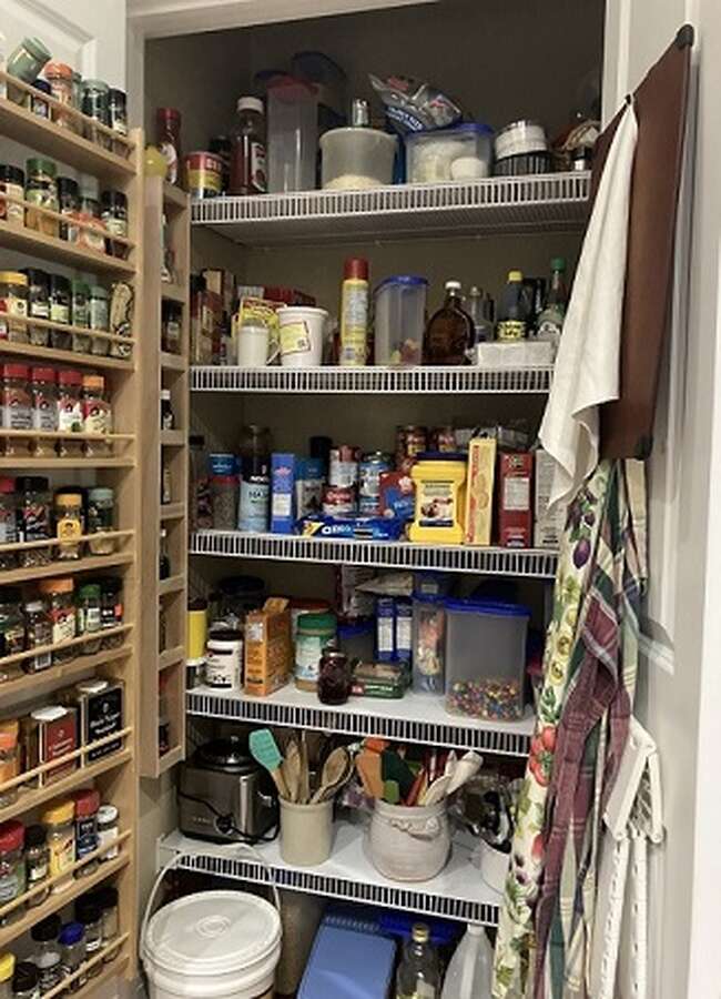roomy double-door pantry
