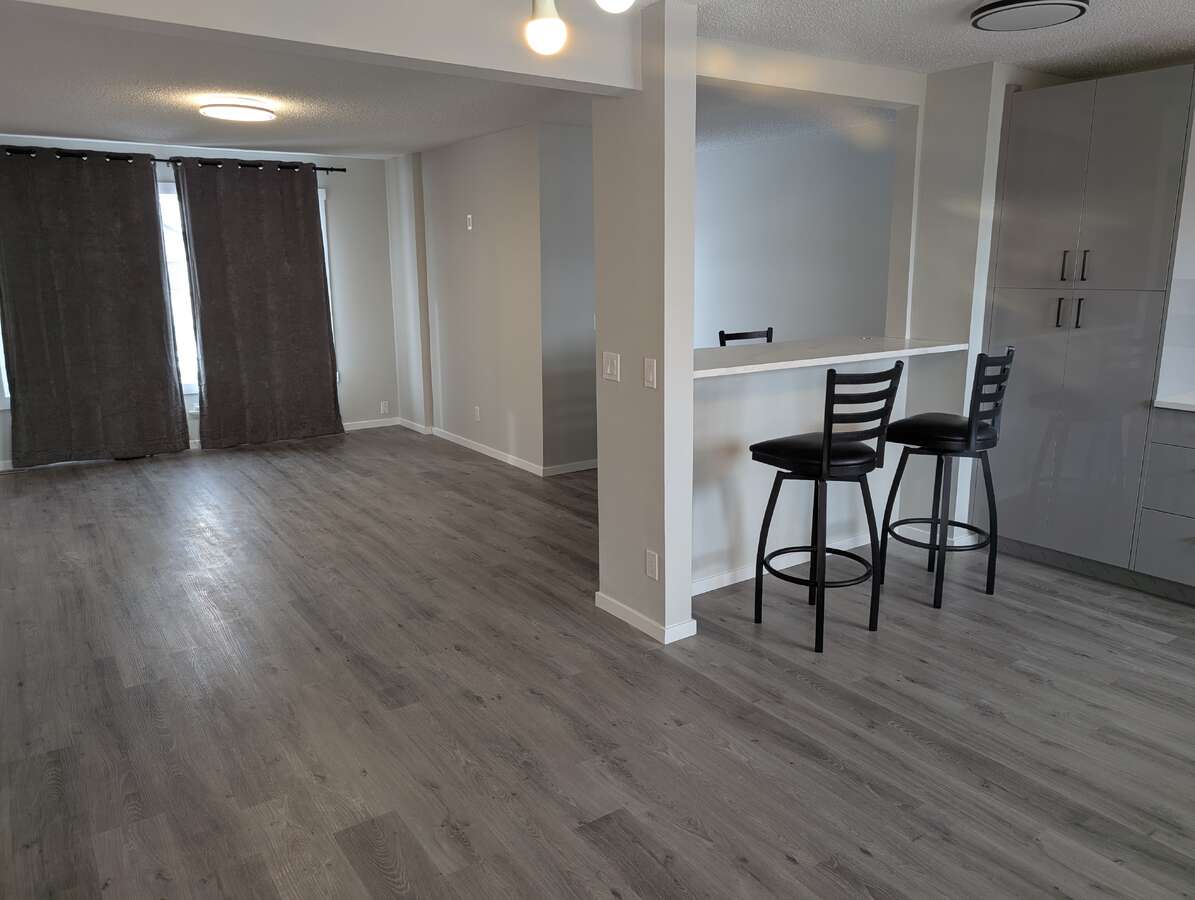 Living room and bar area