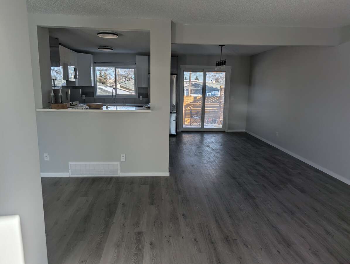 View from living room to dining room