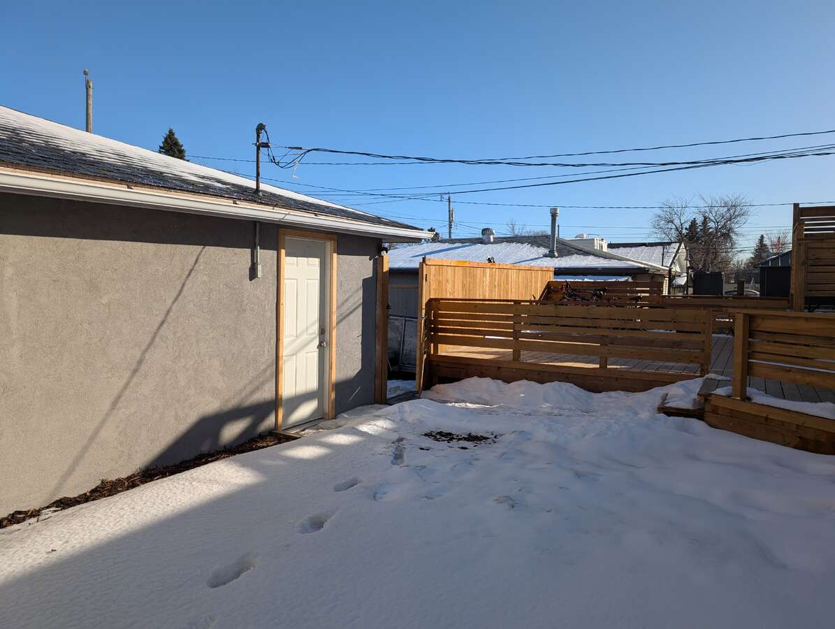 Back yard and garage