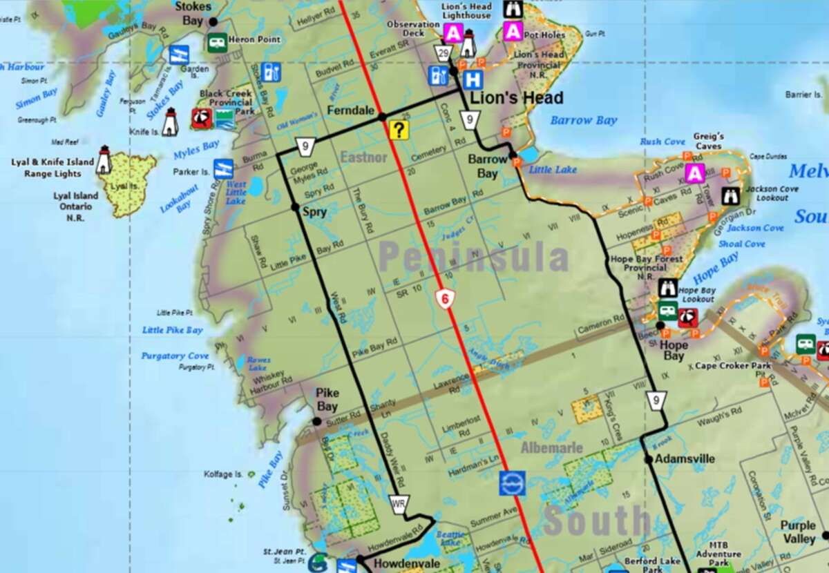 General Bruce County - Saugeen Bruce Peninsula Map