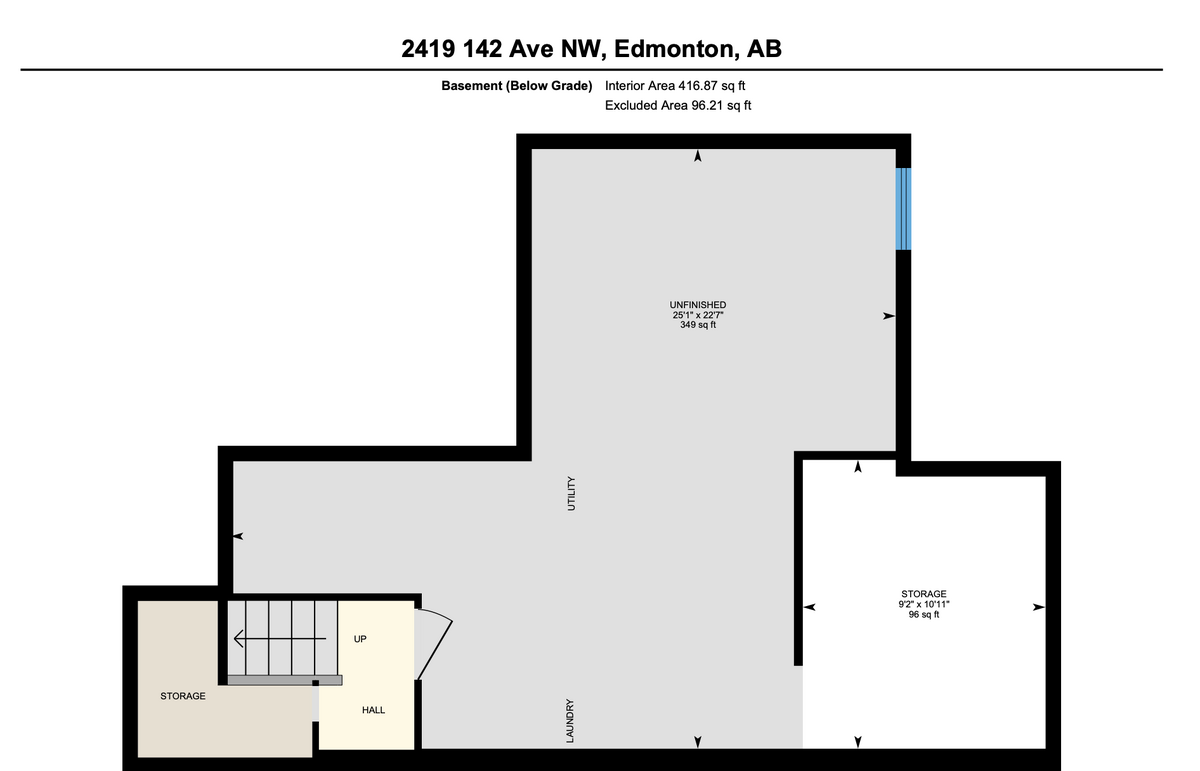 2419 142 ave, Edmonton, basement Floorplan