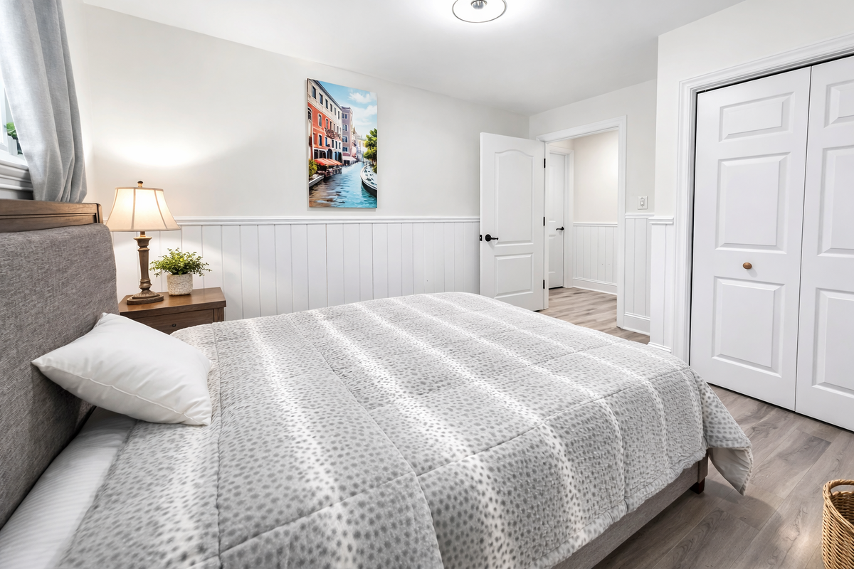 2nd bedroom, new closet and flooring