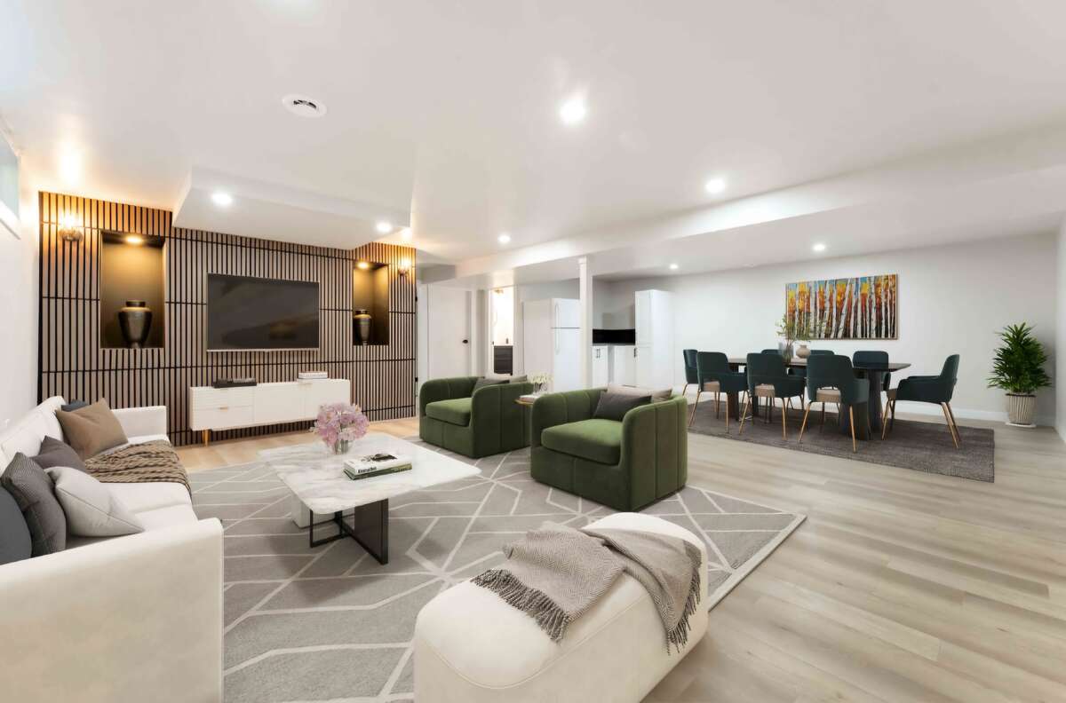 Virtually staged lower level