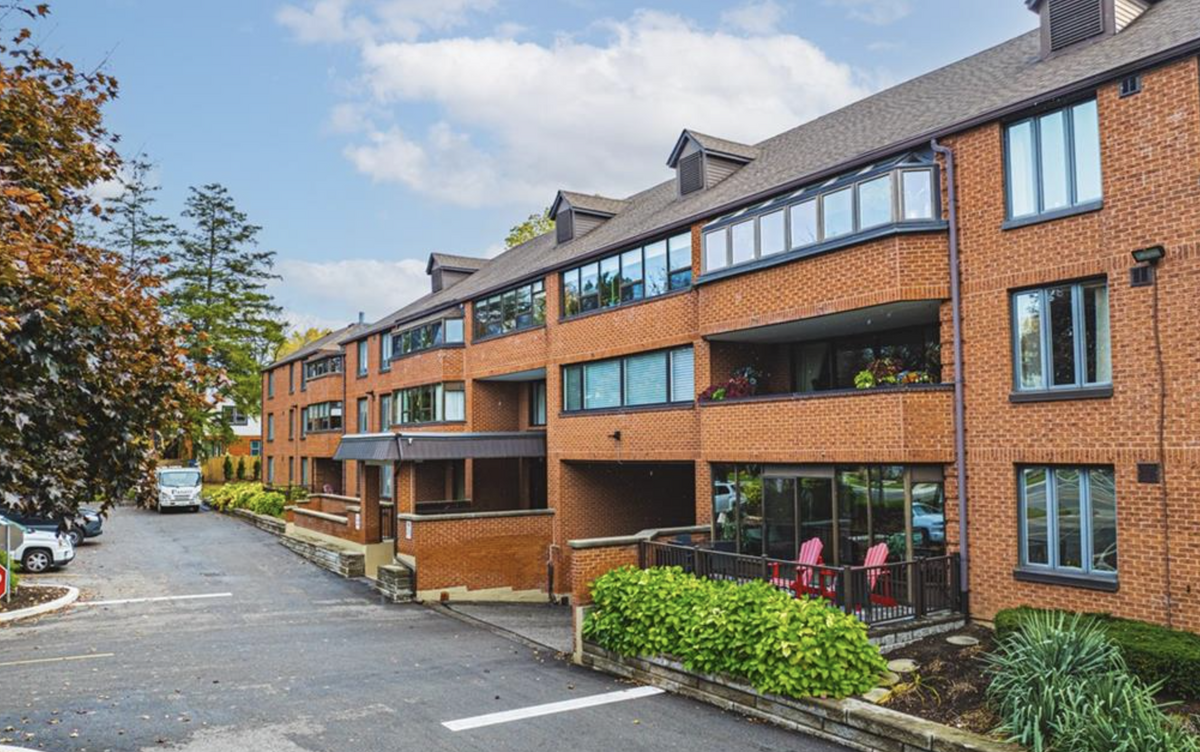 front entrance and underground garage entry