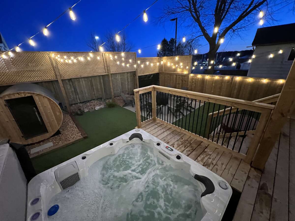 Cold Plunge. Turf for easy maintenance