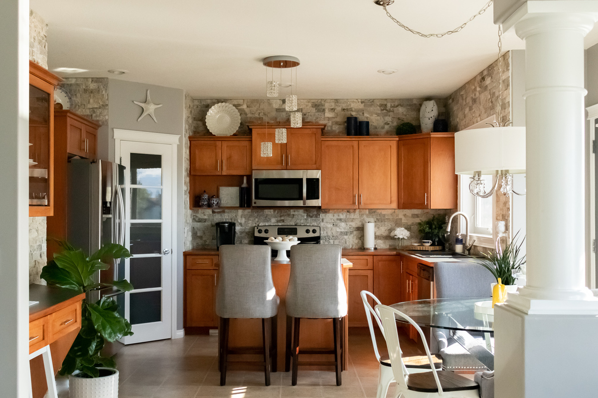Open concept kitchen and dining