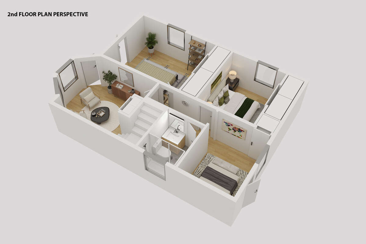 Second Floor Virtual Staging Perspective View