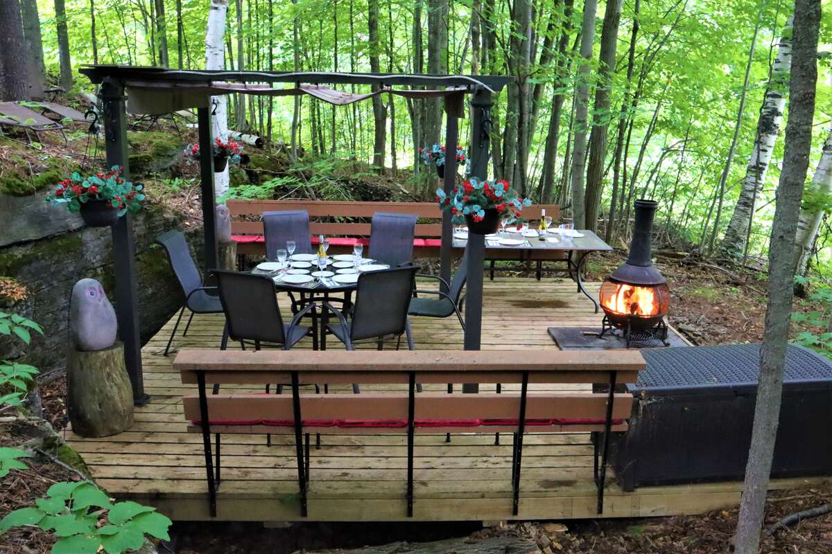 One of the many outdoor recreation areas on the 10-acre property