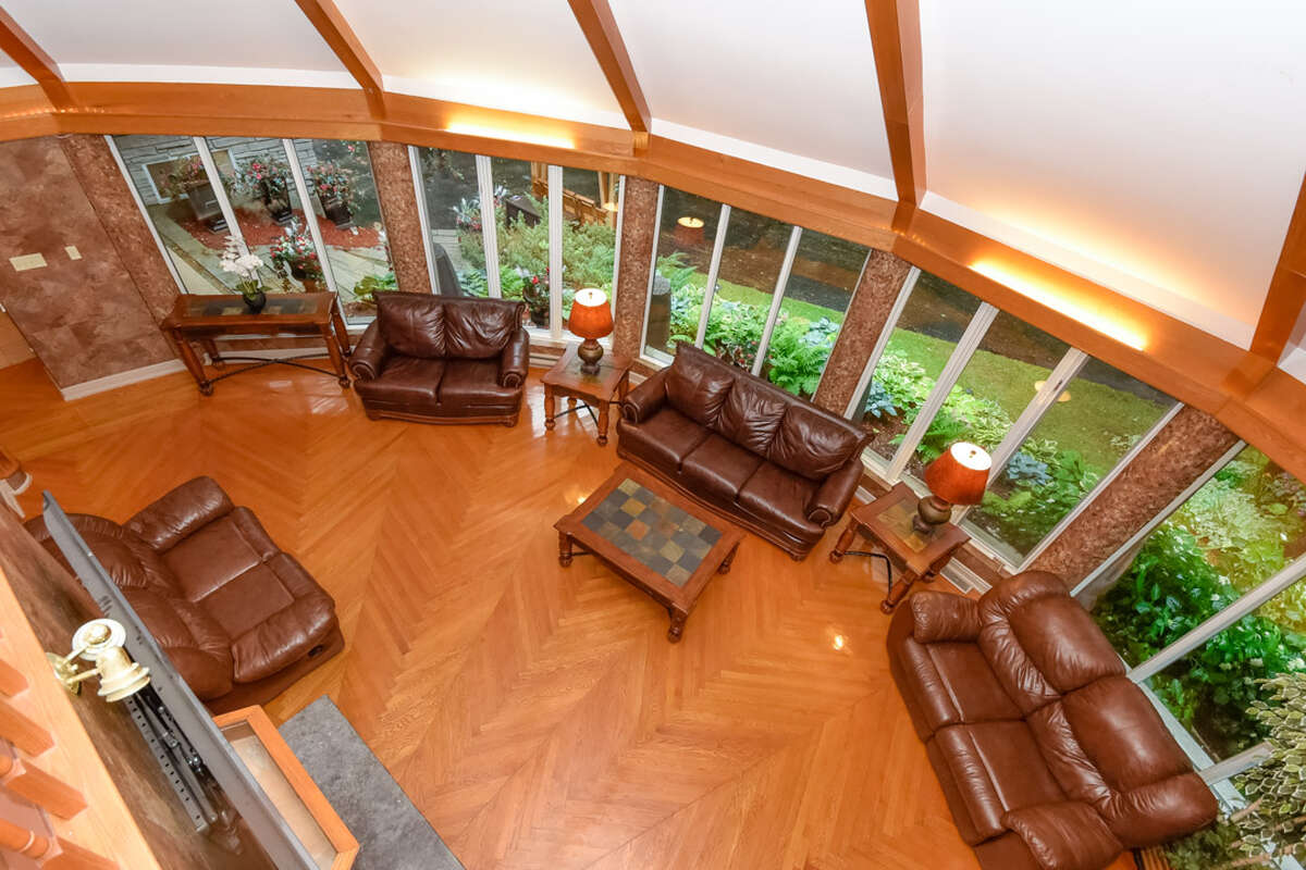 View to living room from loft