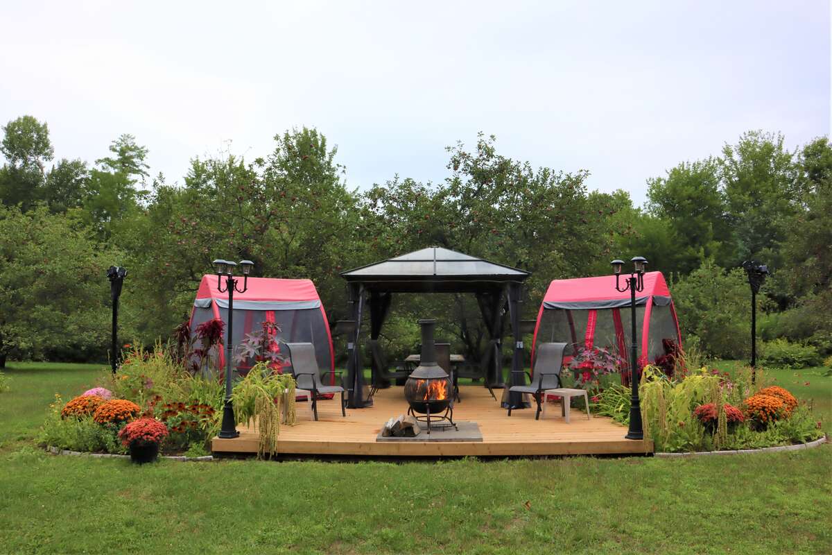 One of the many outdoor recreation areas on the 10-acre property