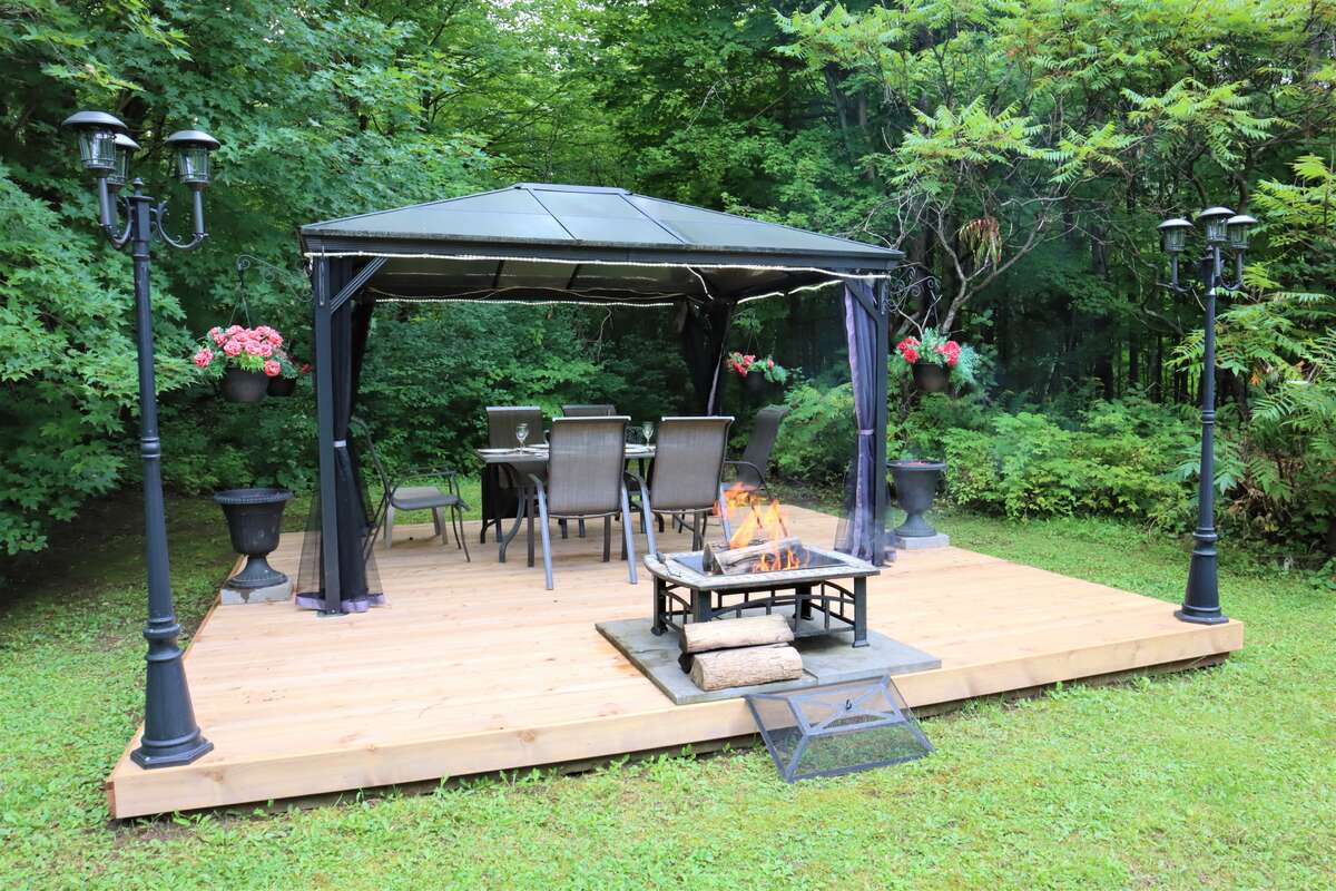 One of the many outdoor recreation areas on the 10-acre property