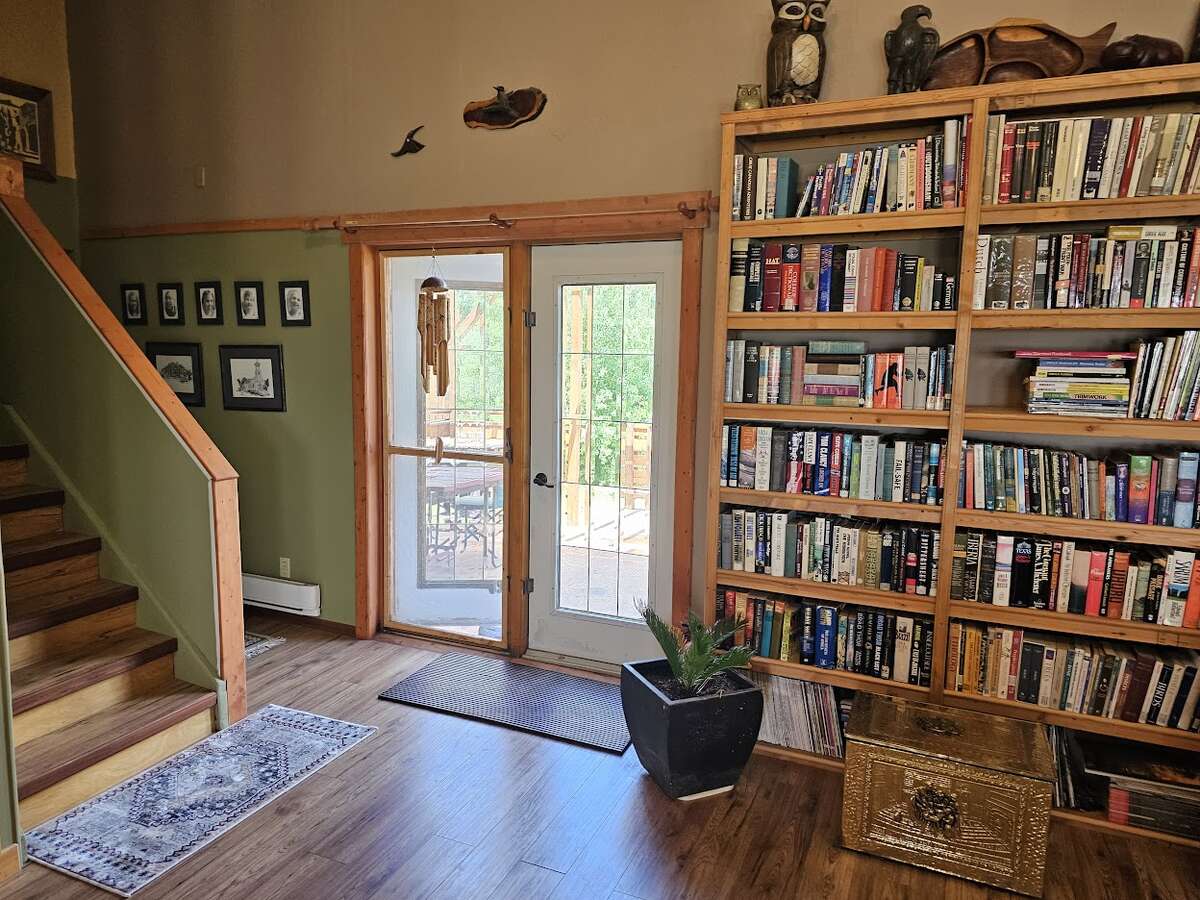 Patio door to deck on north side of house