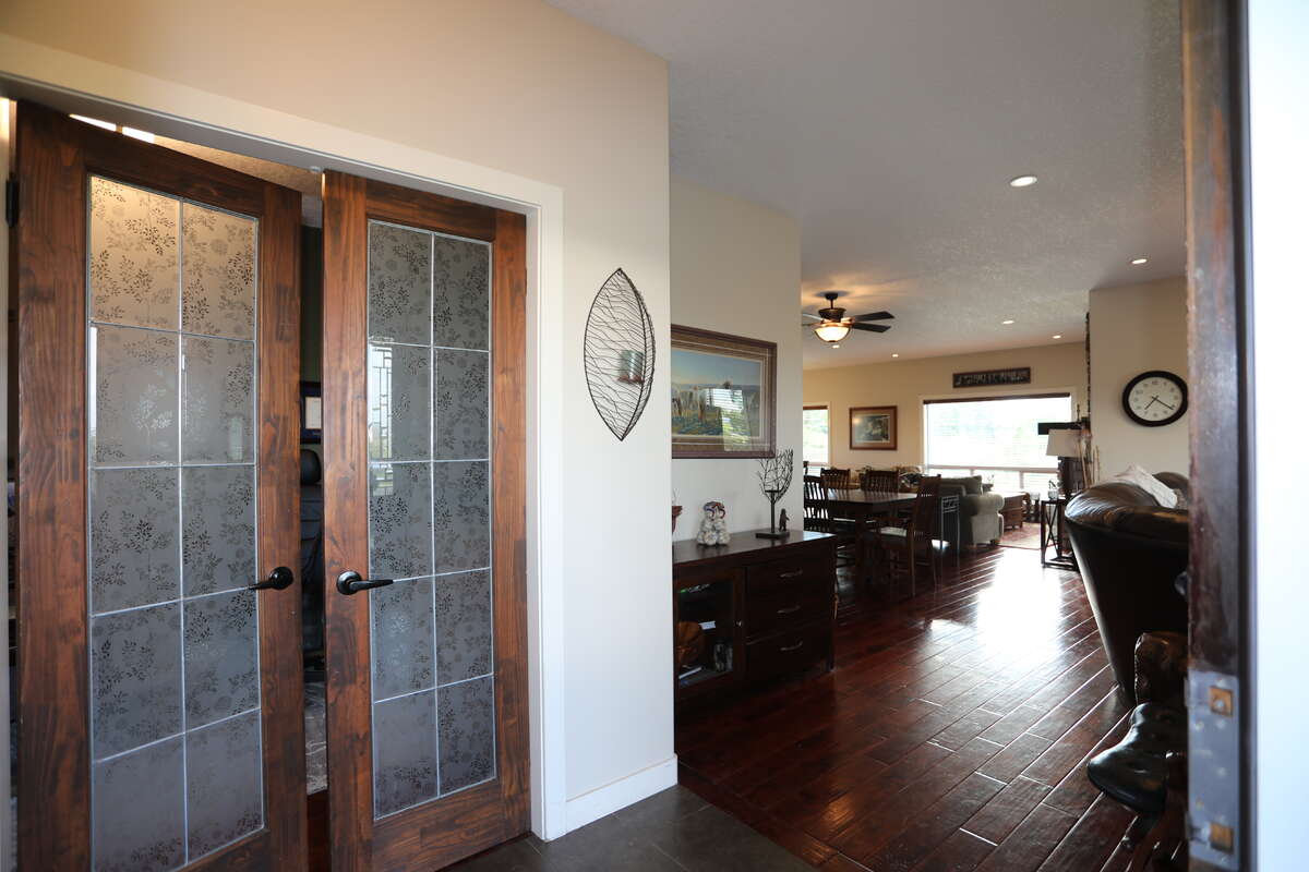 Main door entrance into a dual central air-conditioned and furnace home