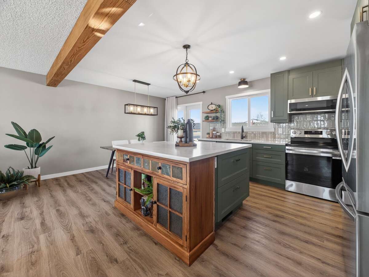 garden doors at the far end leading to the large deck