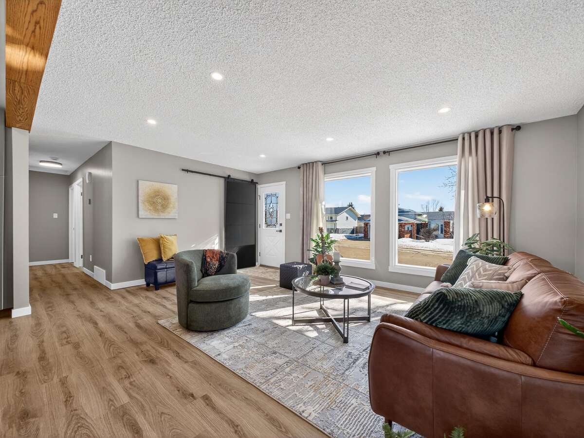 Great room with front door