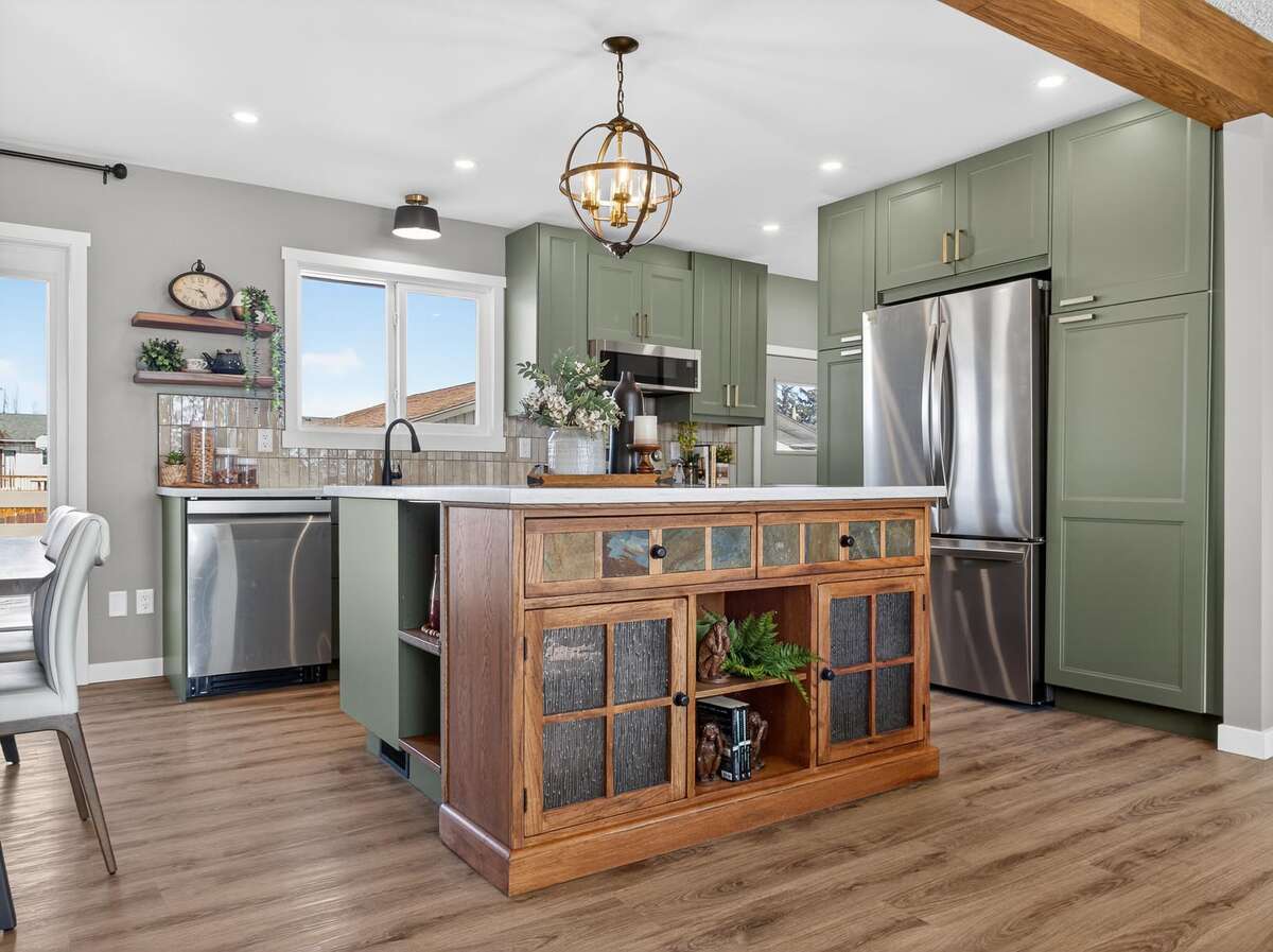 two pantries flanking the fridge