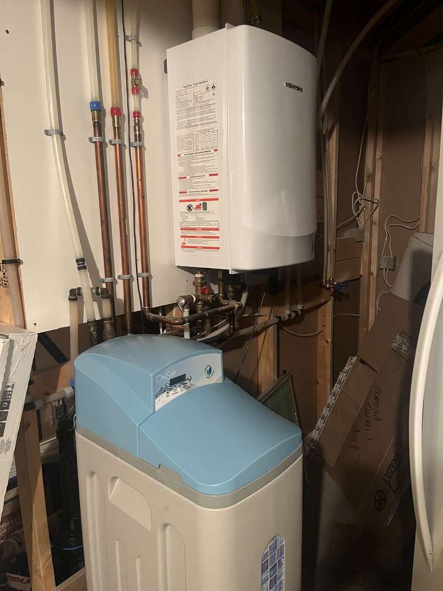 On demand water heater, water filtration, water softener system, all owned.