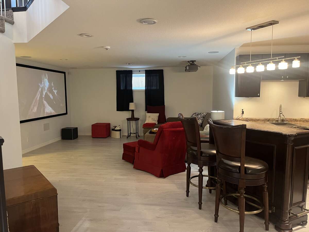 Large entertainment space on lower level