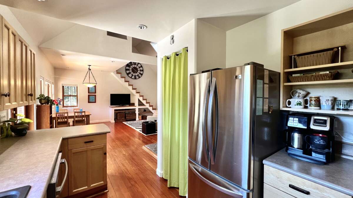 Kitchen and French doors leading to deck