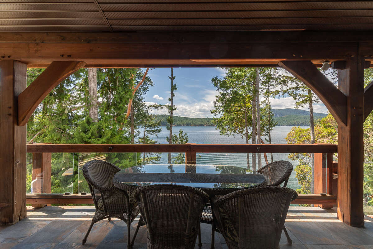 Timber Frame Ocean front Home with Moorage