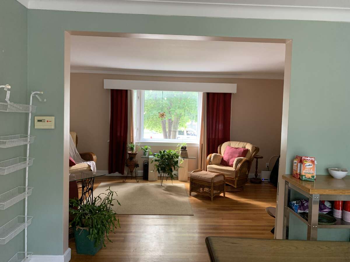View from dinning room through living room and McArthur Ave