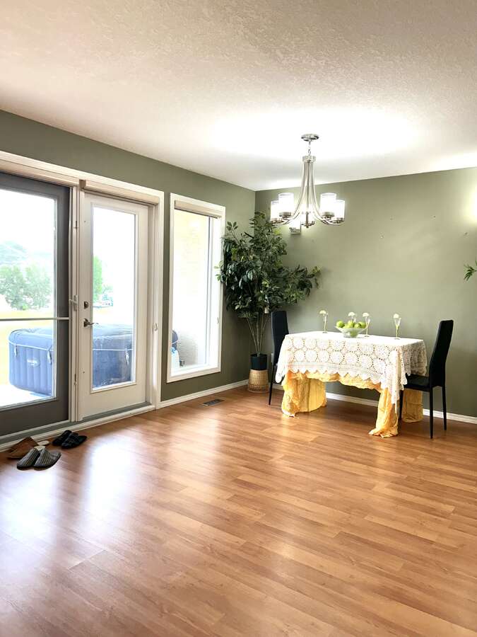 Dining room area  with Screen & Key Lock Deck Door