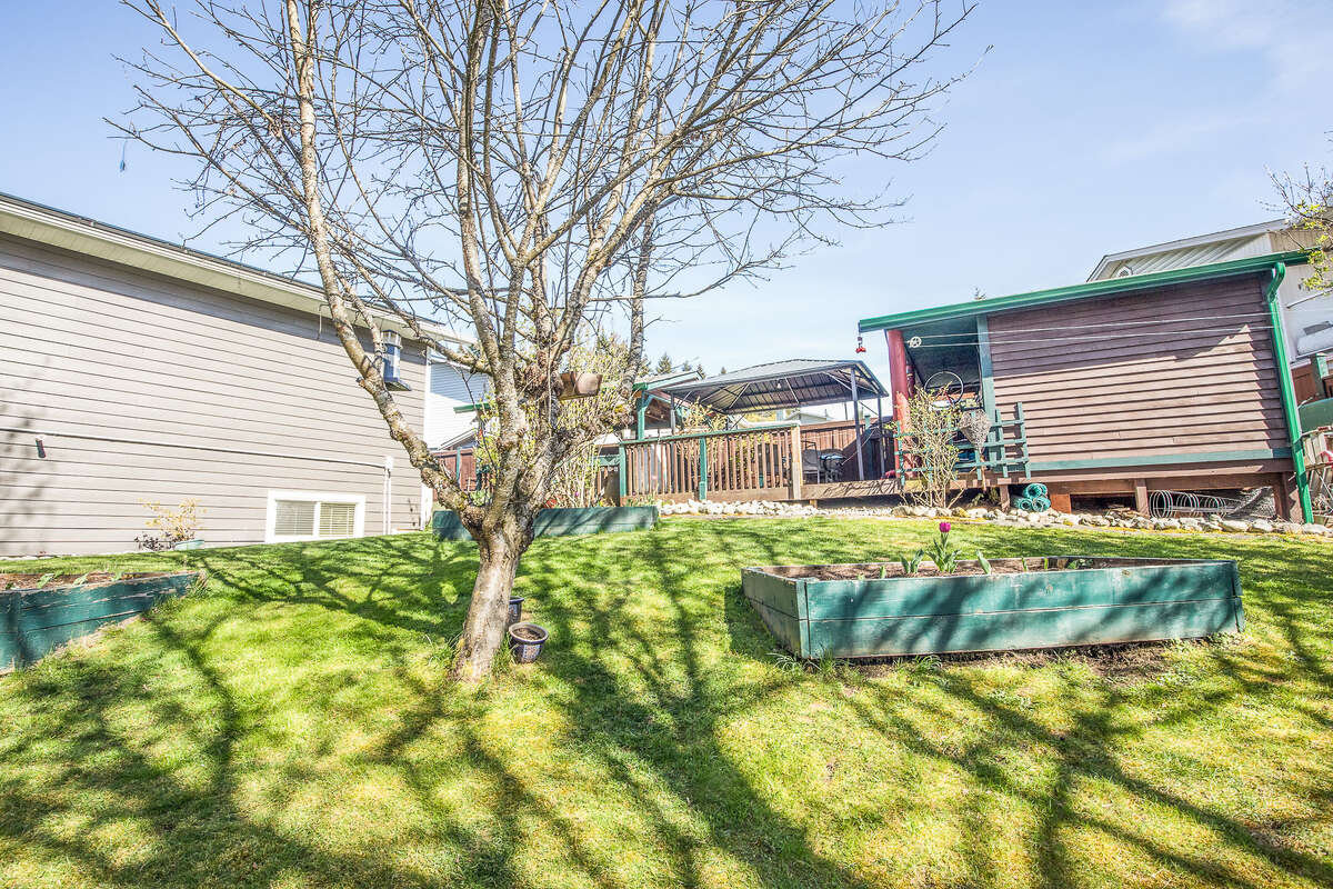 From fence looking back at the deck/shed