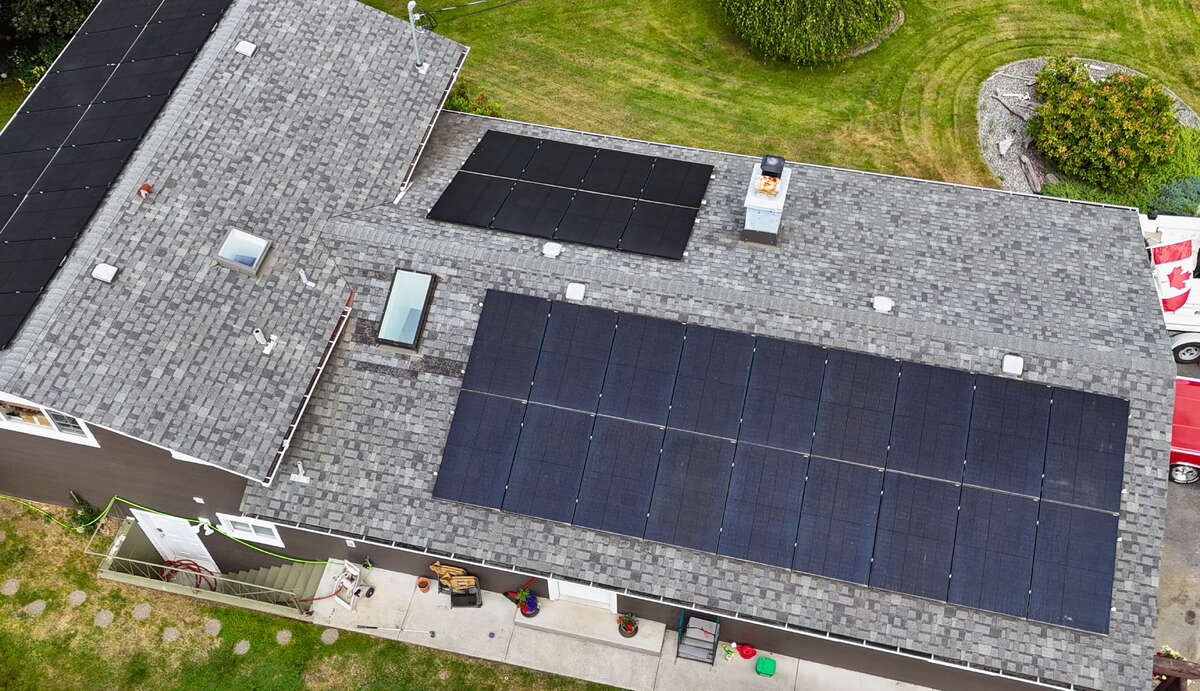 Roof last done in 2007. Solar Panels help to protect shingles from heat and other weather factors.