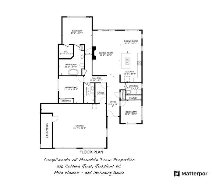 3-bedroom main home floor plan.