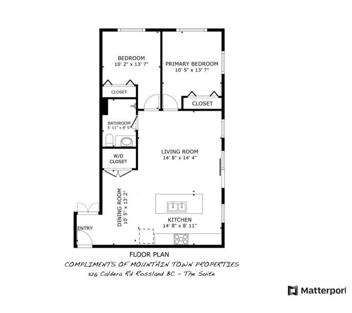 2-bedroom suite floor plan.