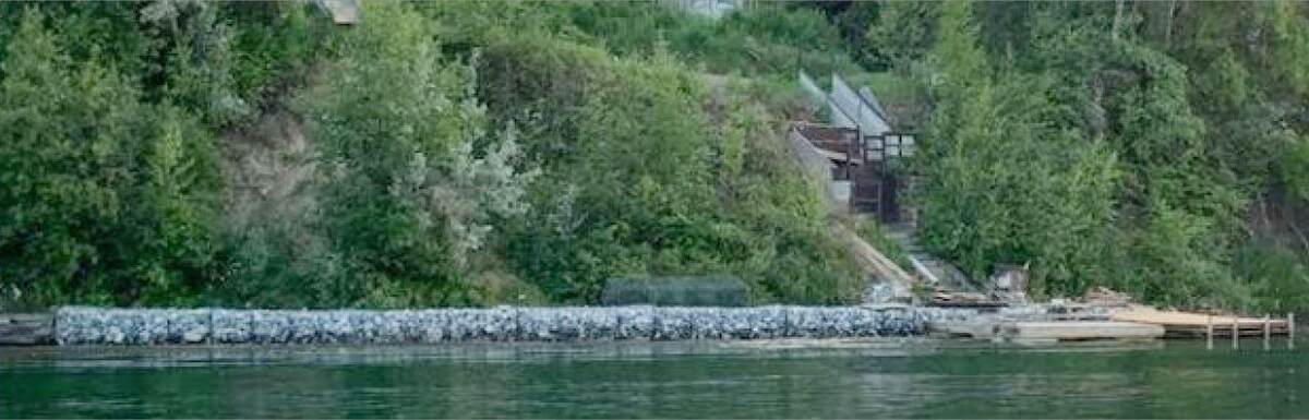 Gambian limestone breakwater wall length of property front