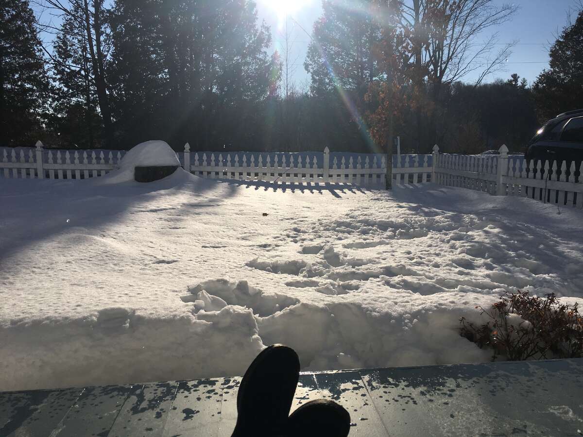 Winter sunset on side verandah