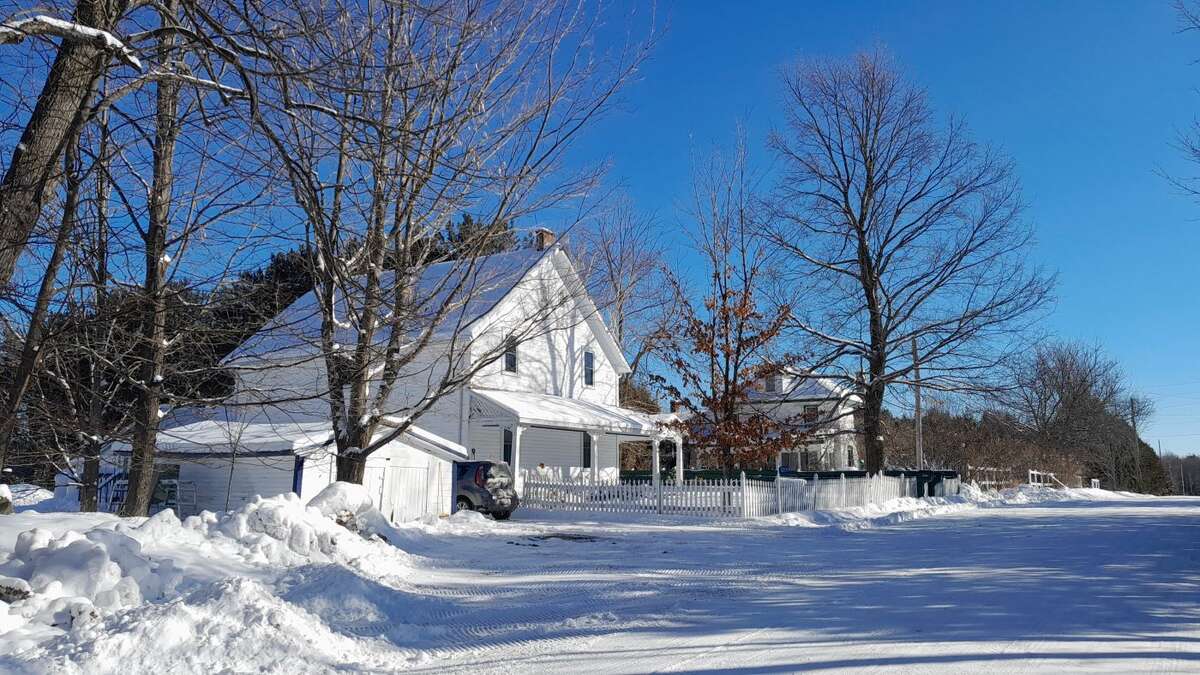 Winter road side view
