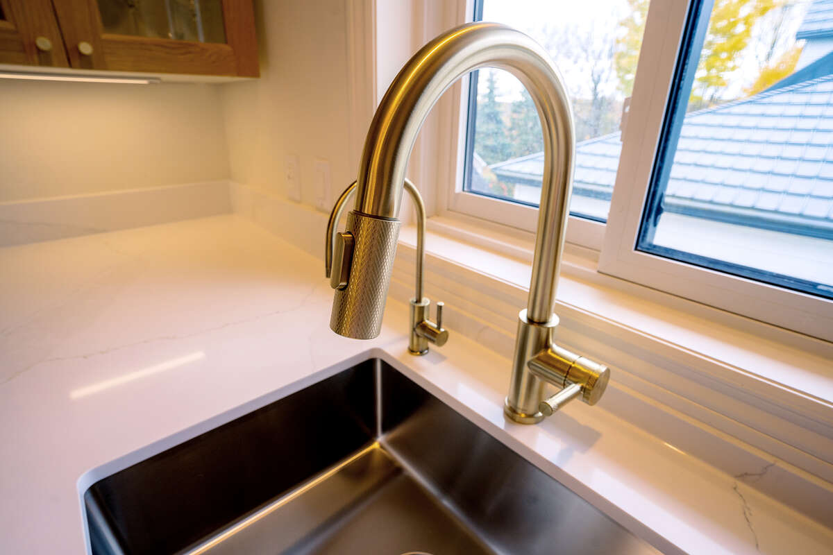 Beautiful new sink and taps for reverse osmosis water filtering