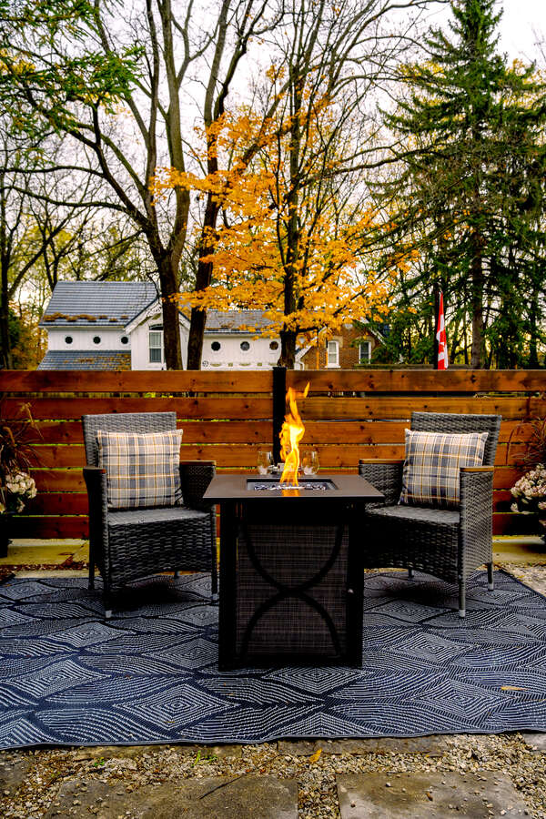 Evening fire or yoga mat...