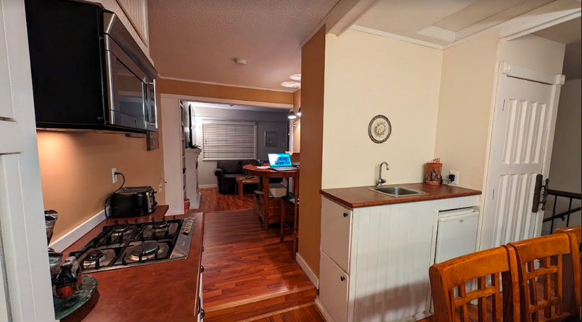 OLD FLOORING Kitchen Facing Living Dining/Living Room